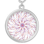 Flower spiral light purple lacy design graphic personalized necklace