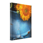 Flower - Sunflower - Little blue sunshine Stretched Canvas Print