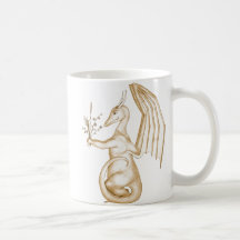 Flower the Gold Dragon Coffee Mugs