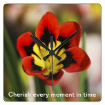 Flower to be cherished square wallclock