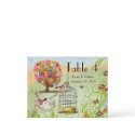Flower Tree Birds & Bird Cage Wedding Number Card postcards