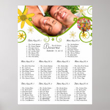 Flower Tree Seating Chart 10 Tables Posters
