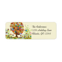 Flower Tree Swirl  Return Address Return Address Labels