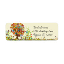 Flower Tree Swirl  Return Address Return Address Labels