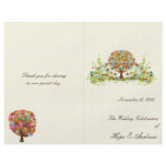 Flower Tree Wedding Program Sublte Damask Flyer Design