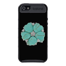 Flower Turquoise Stone & Diamond iPhone Skinit iPhone 5 Covers