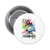 Flower Uruguay Pinback Buttons
