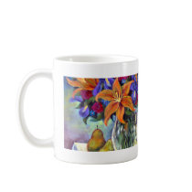 Flower Vase Pears Painting Art - Multi Mug