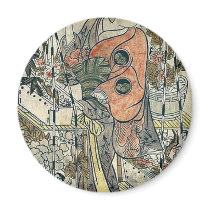 Flower vendor by Nishimura, Shigenaga Ukiyoe Fridge Magnets