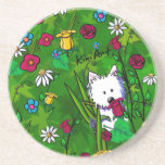 Flowerbed Westie Dog Coaster
