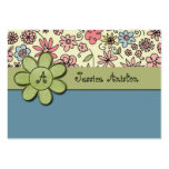 Flowerchild Blue Whimsy Monogram Business Cards