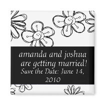 Flowerdoodles-save the date refrigerator magnet
