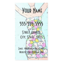 Flowered lady business cards