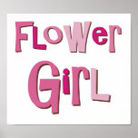 FlowerGirl Pink Brown Posters