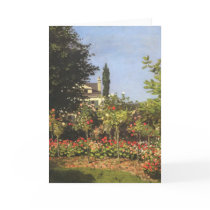 Flowering Garden at Sainte-Adresse by Claude Monet Card