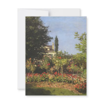 Flowering Garden at Sainte-Adresse by Claude Monet Personalized Invite