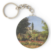 Flowering Garden at Sainte-Adresse by Claude Monet Keychains