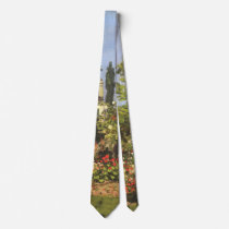 Flowering Garden at Sainte-Adresse by Claude Monet Tie