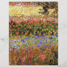 Flowering Garden,  Vincent van Gogh. Flyer Design