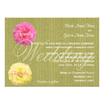 Flowering green wedding invitation