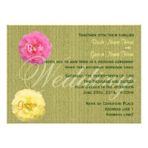 Flowering green wedding invitation