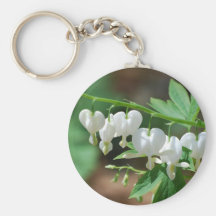 Flowering White Bleeding Heart Keychain