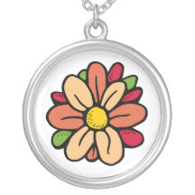 FlowerRound3 Personalized Necklace