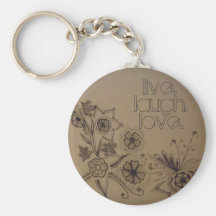 flowers 007, live., laugh., love. - Customized Key Chains
