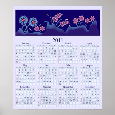 Flowers 2011 Wall Calendar Poster by morris27