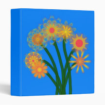 Flowers 3 Ring Binder