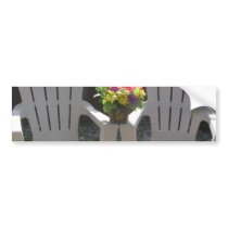 Flowers and Adirondack Chairs Bumper Stickers