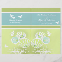 Flowers and Bees Wedding Program Full Colour Flyer