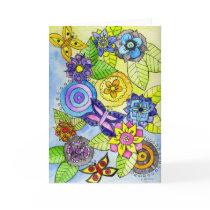Flowers and Butterflies Card