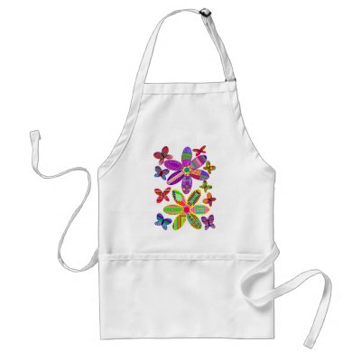 Flowers and Butterflies Colourful Apron by JKdesigns