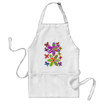 Flowers and Butterflies Colourful Apron