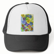 Flowers and Butterflies Mesh Hat