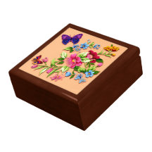 Flowers and Butterflies Keepsake Jewellery Box Jewelry Box