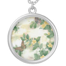 Flowers And Butterflies Necklace