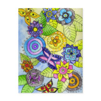 Flowers and Butterflies Post Cards