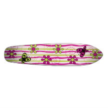 Flowers and Butterflies Skate Board Deck