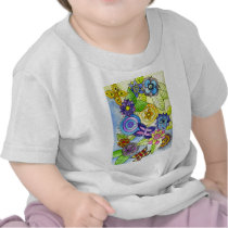 Flowers and Butterflies T Shirts