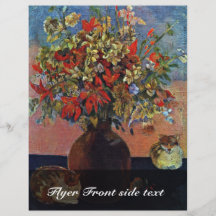 Flowers And Cats By Gauguin Paul (Best Quality) Flyer Design