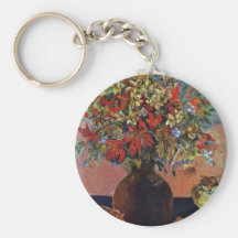 Flowers And Cats By Gauguin Paul (Best Quality) Keychain
