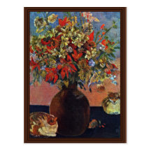 Flowers And Cats By Gauguin Paul (Best Quality) Postcard