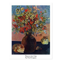 Flowers And Cats By Paul Gauguin Postcards