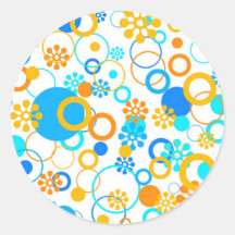 Flowers and circles - Sticker