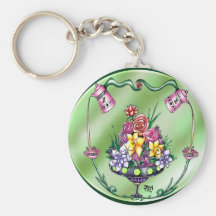 Flowers and Coffee Keychains