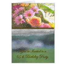 Flowers and Fog 65th Birthday Cards
