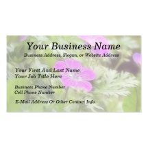 Flowers And Foliage - Hardy Geranium Business Card Template