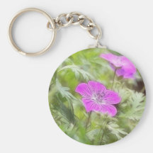 Flowers And Foliage - Hardy Geranium Key Chains